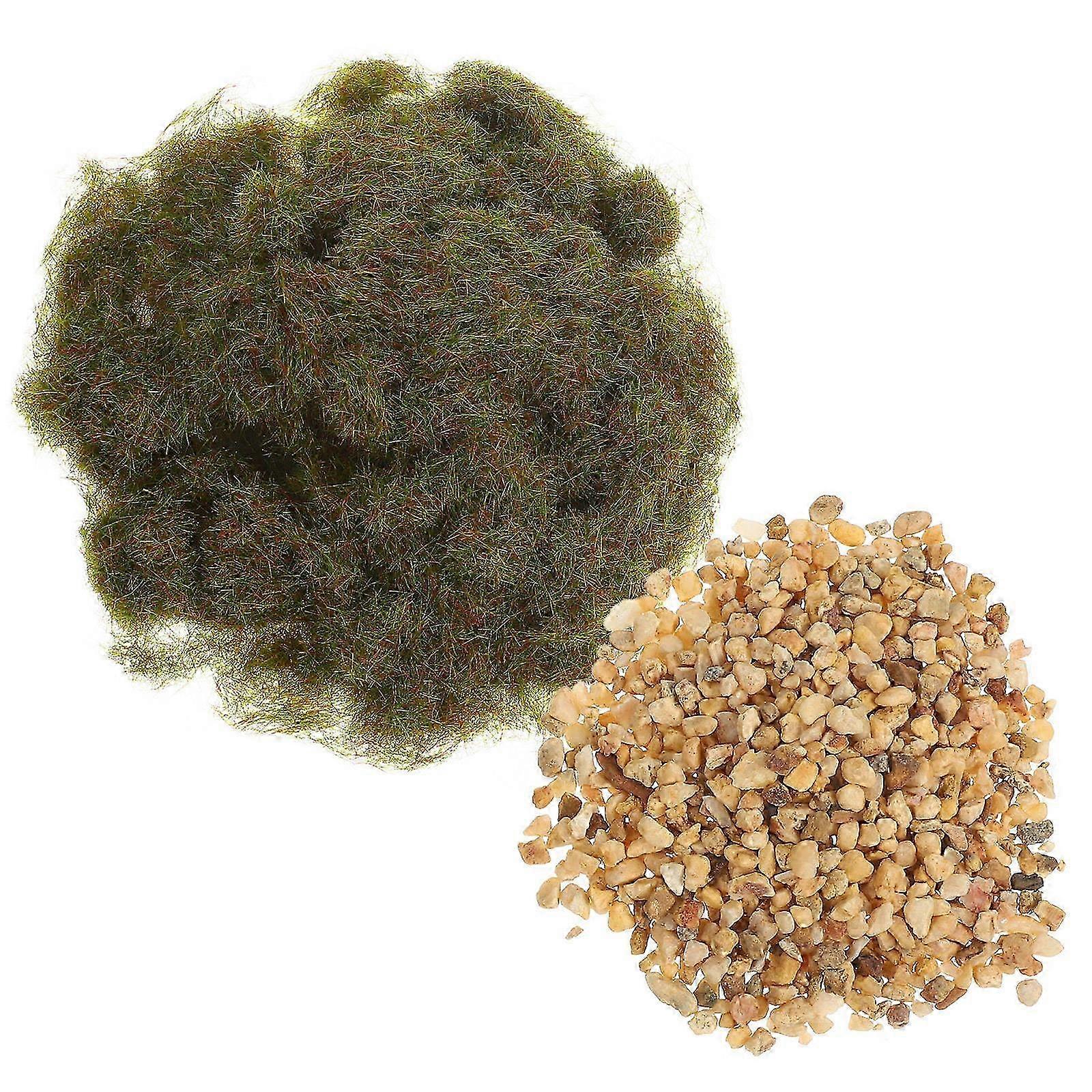 Static Grass Powder and Stone for Sand Table Scenes with 1Set for DIY Use