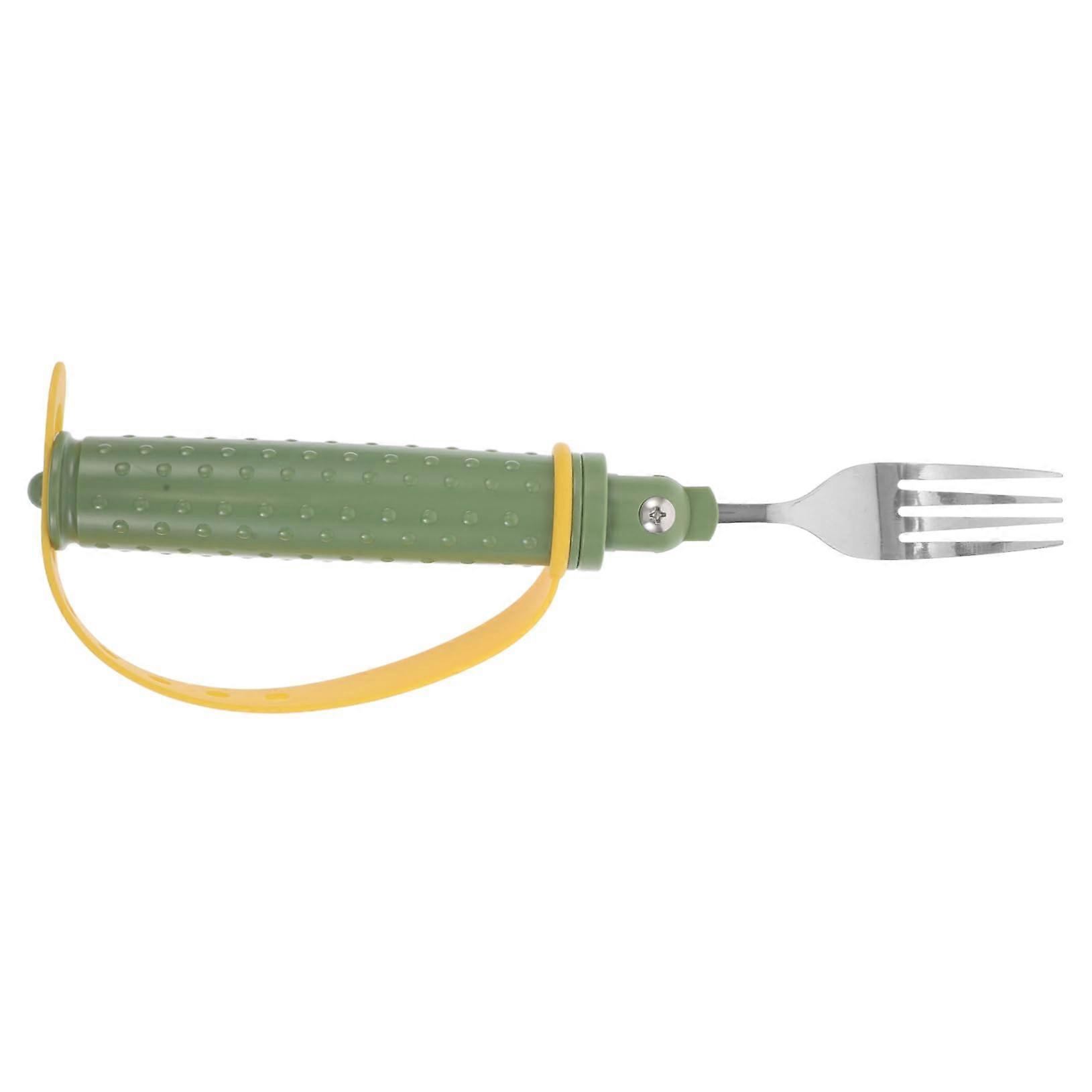 Adaptive Eating Utensil Adjustable Angle Stainless Steel Fork for Elderly and Disabled Ergonomic Grip