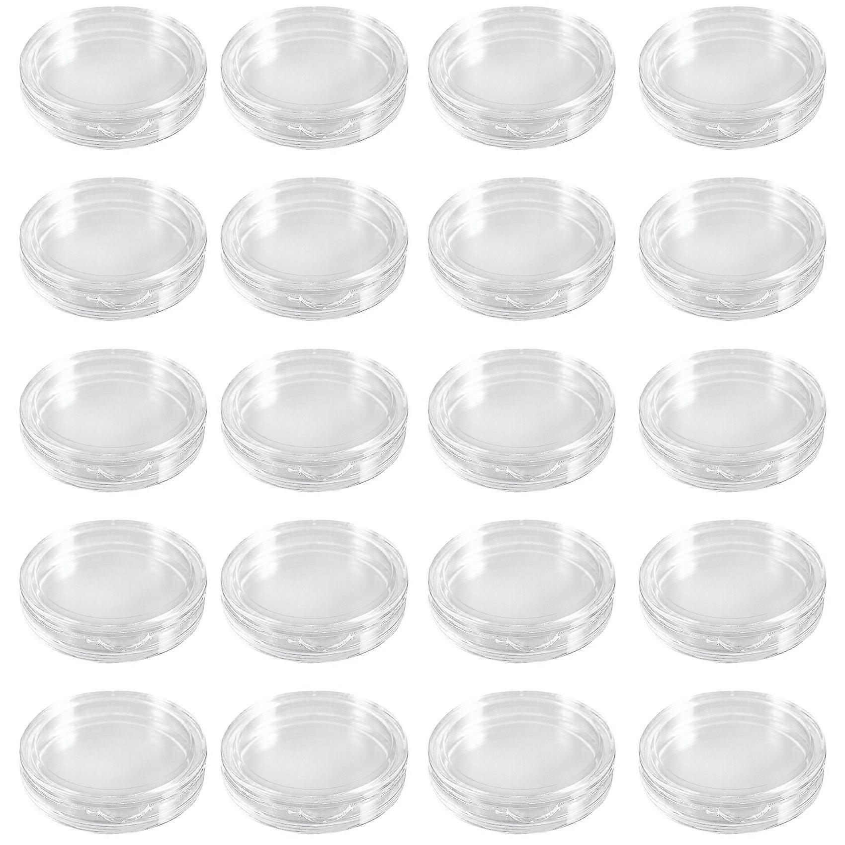 20 Pcs Transparent Small Plastic Coin Box 23mm