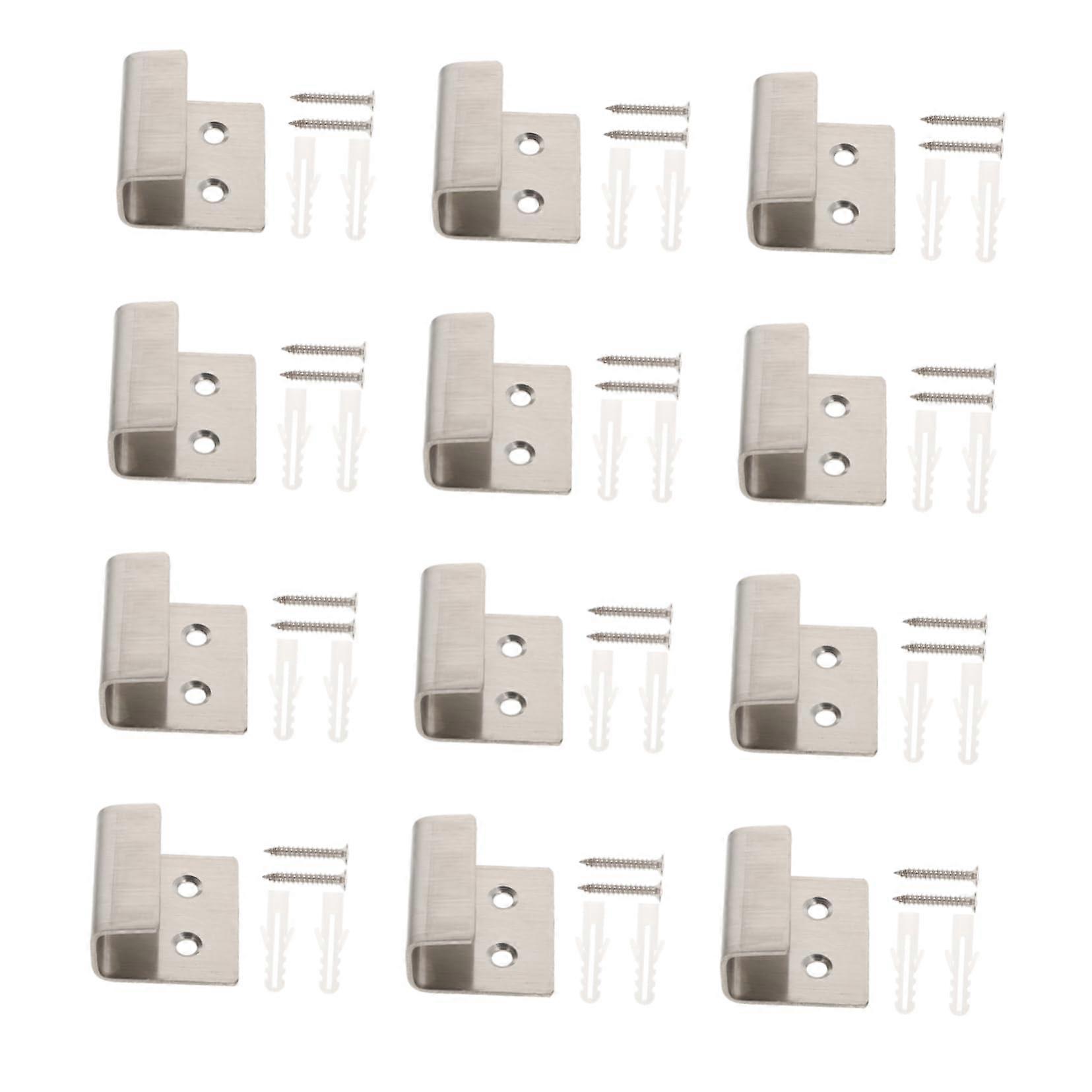 12 Sets Stainless Steel Tile Display Bracket, Heavy Duty Wall Mount Hooks for Secure Tile Samples