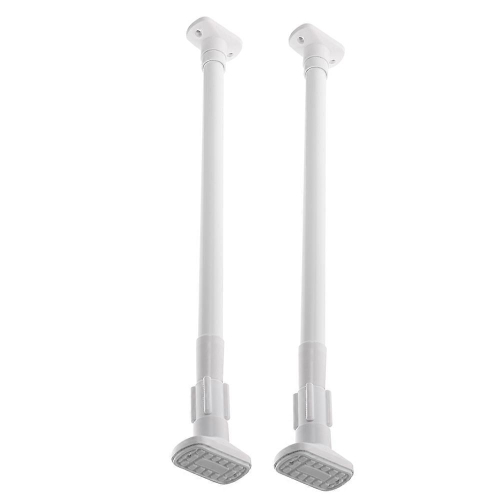 White Tension Shower Curtain Rod Telescoping Adjustable Rod 2Pcs