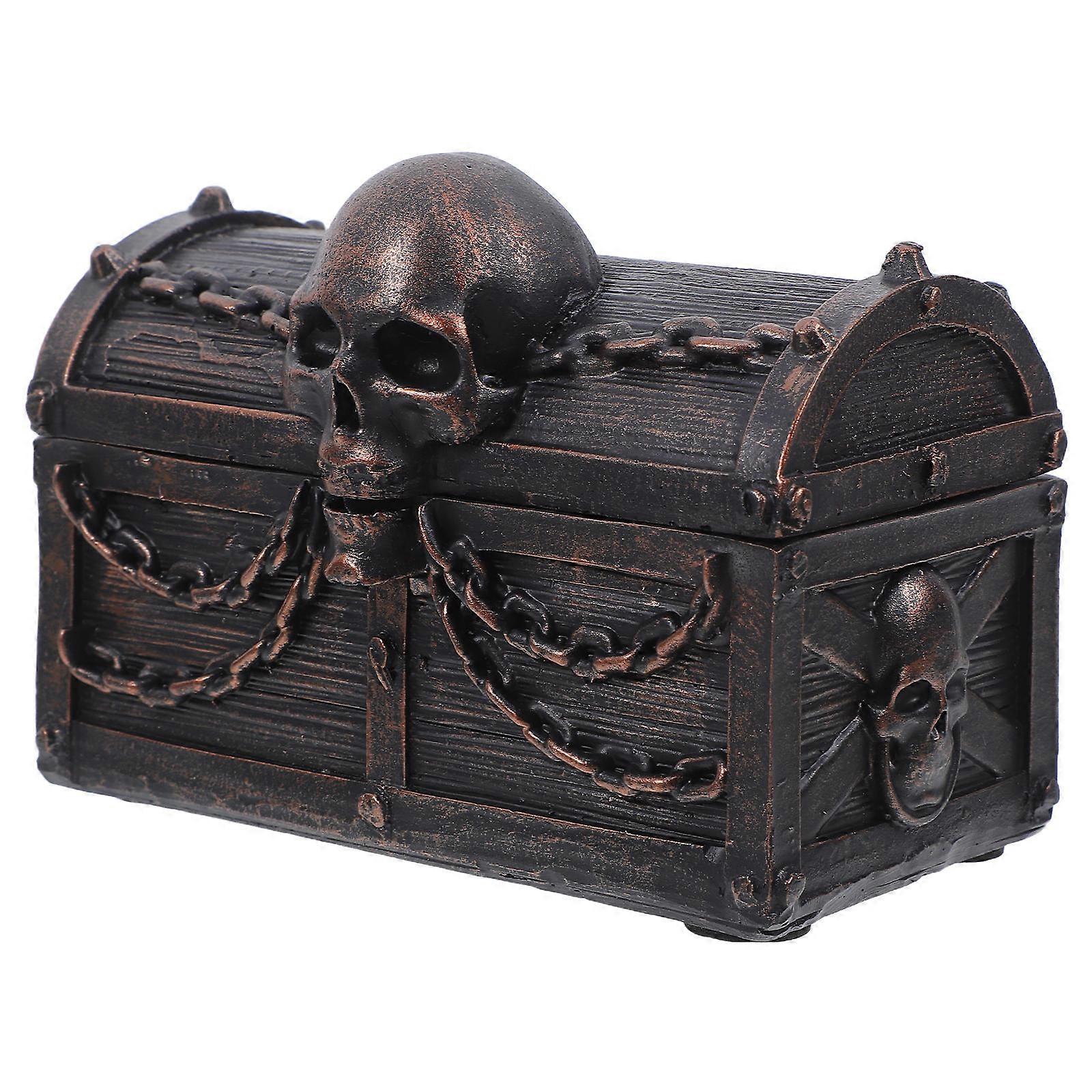 Skull Treasure Chest Resin Multifunctional Box for Storage Use