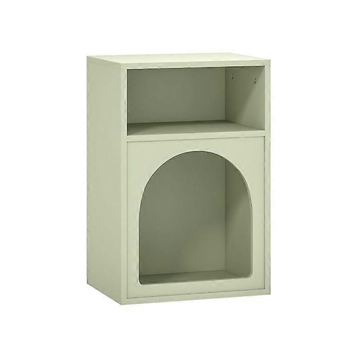 Bedside Table with 2 Open Compartments - Light Green
