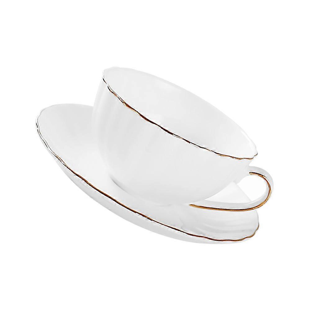 Bone China Coffee Cup Set Ceramic European Style for 1Set White