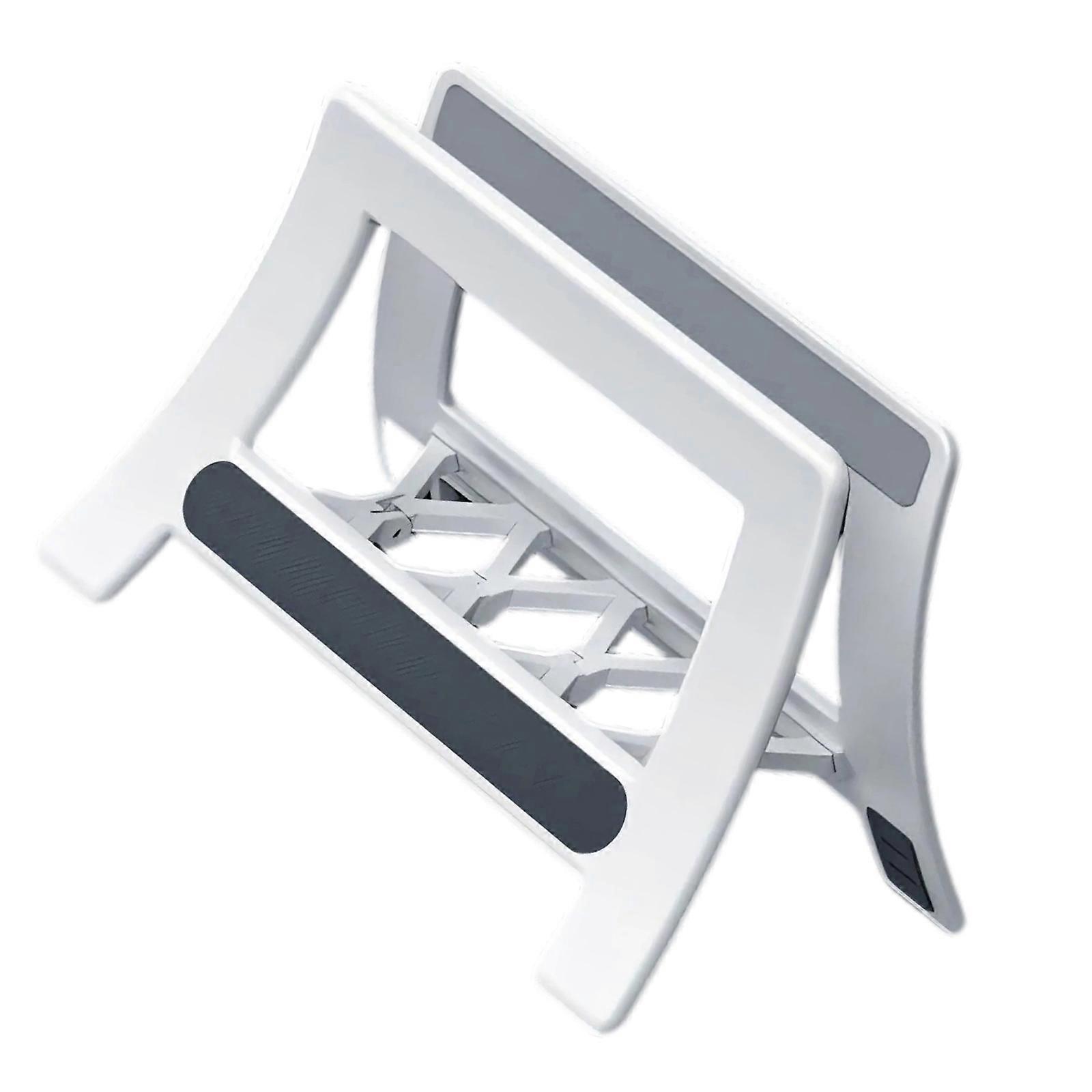 Multiple Angle Notebook Computer Vertical Stand With Enhances Airflows Cooling Design For Work Study Entertainment  White