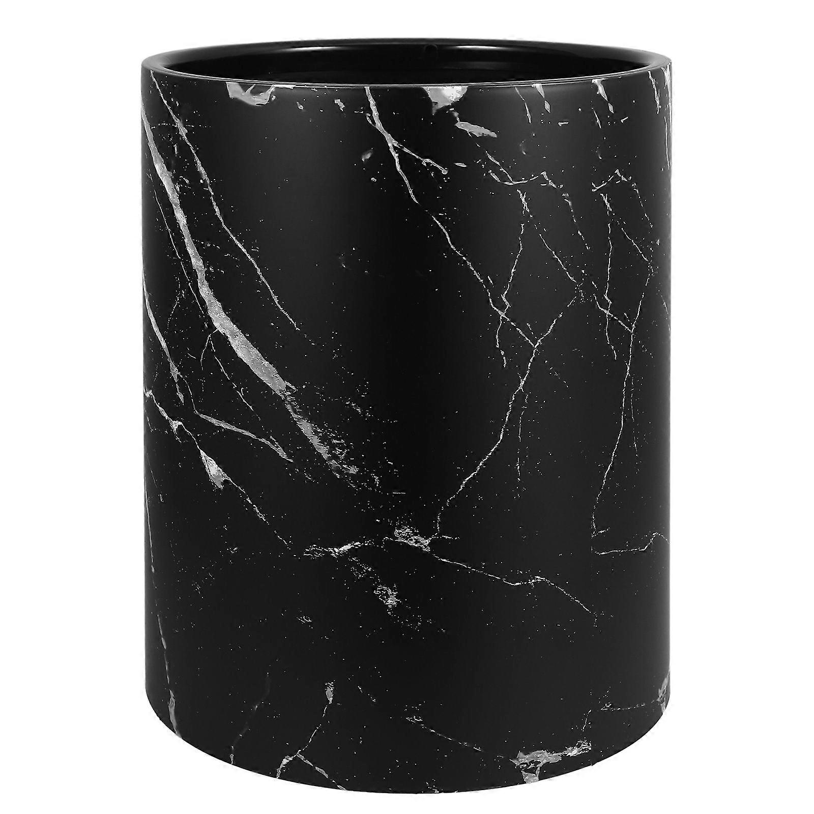 Garbage Bin Marble Pattern Wastebasket Plastic Trash Bin Bathroom Kitchen Trash Can