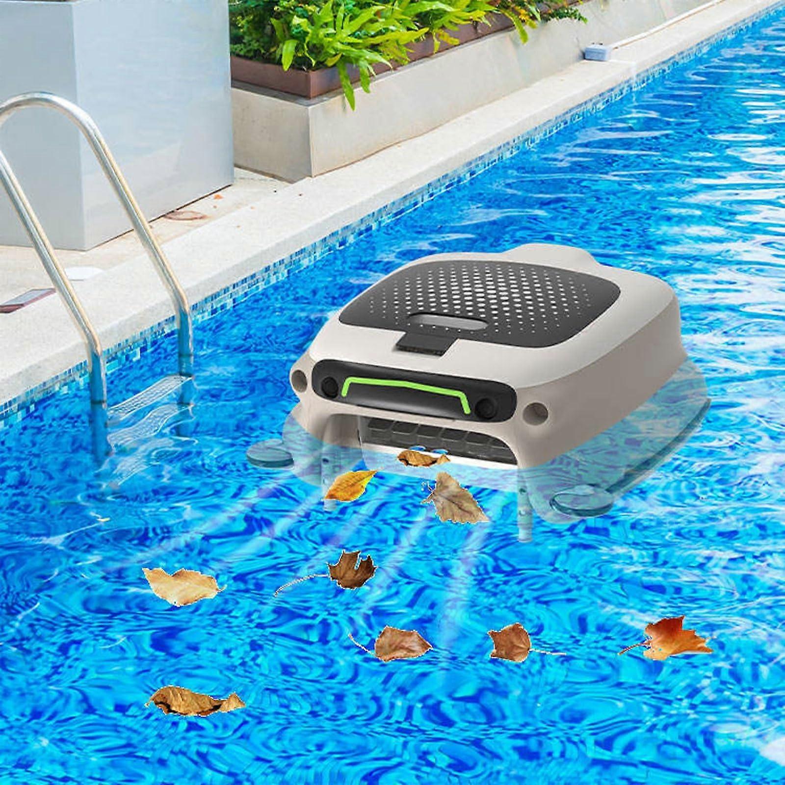 Pool Skimmer Robot with Remote Control, TripleBasket Debris Capture, 10H Continuous Pool Cleaning
