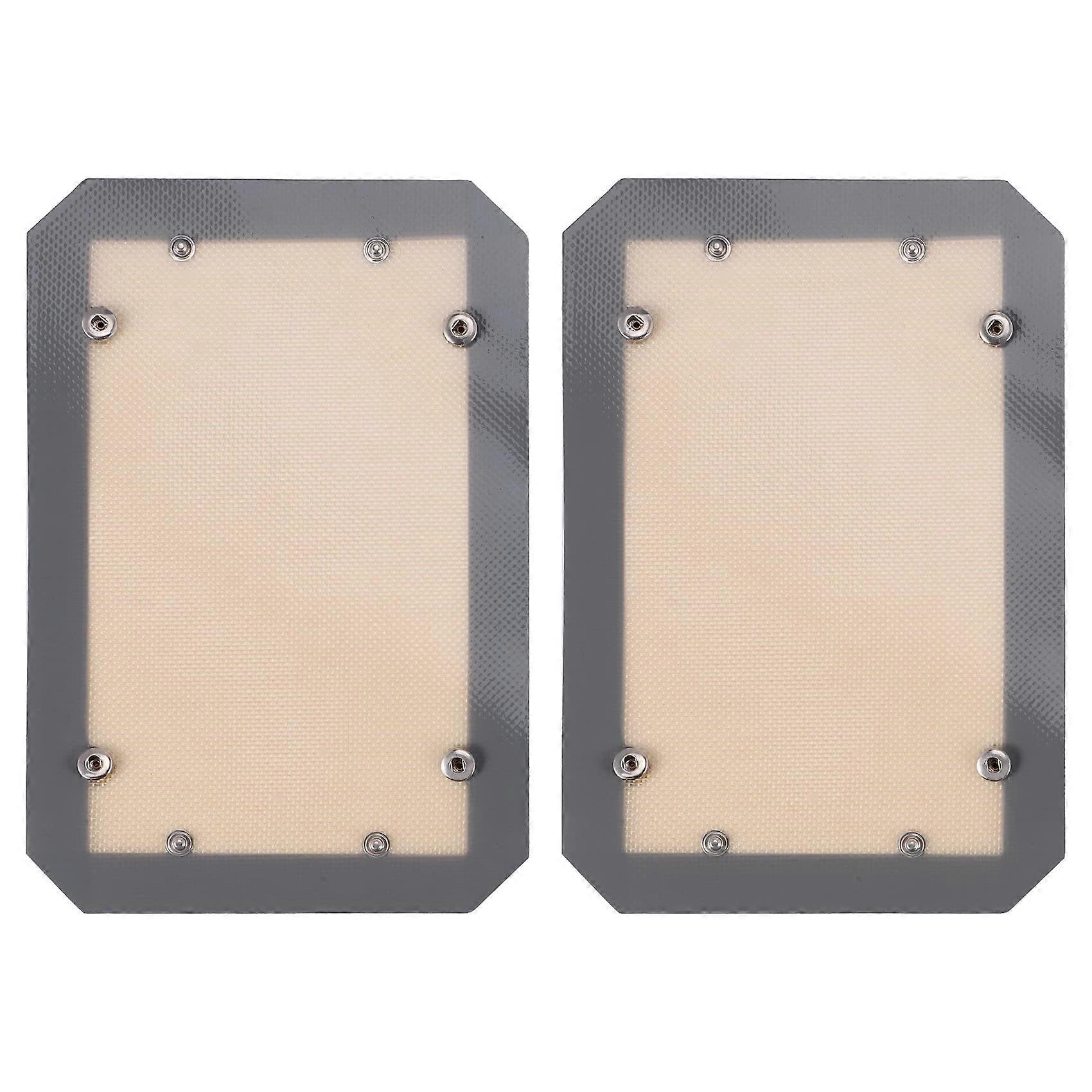 2 Piece Silicone Baking Mat Set with Secure Buckles, Leakproof Non Stick Tray Conversion, Medium Size