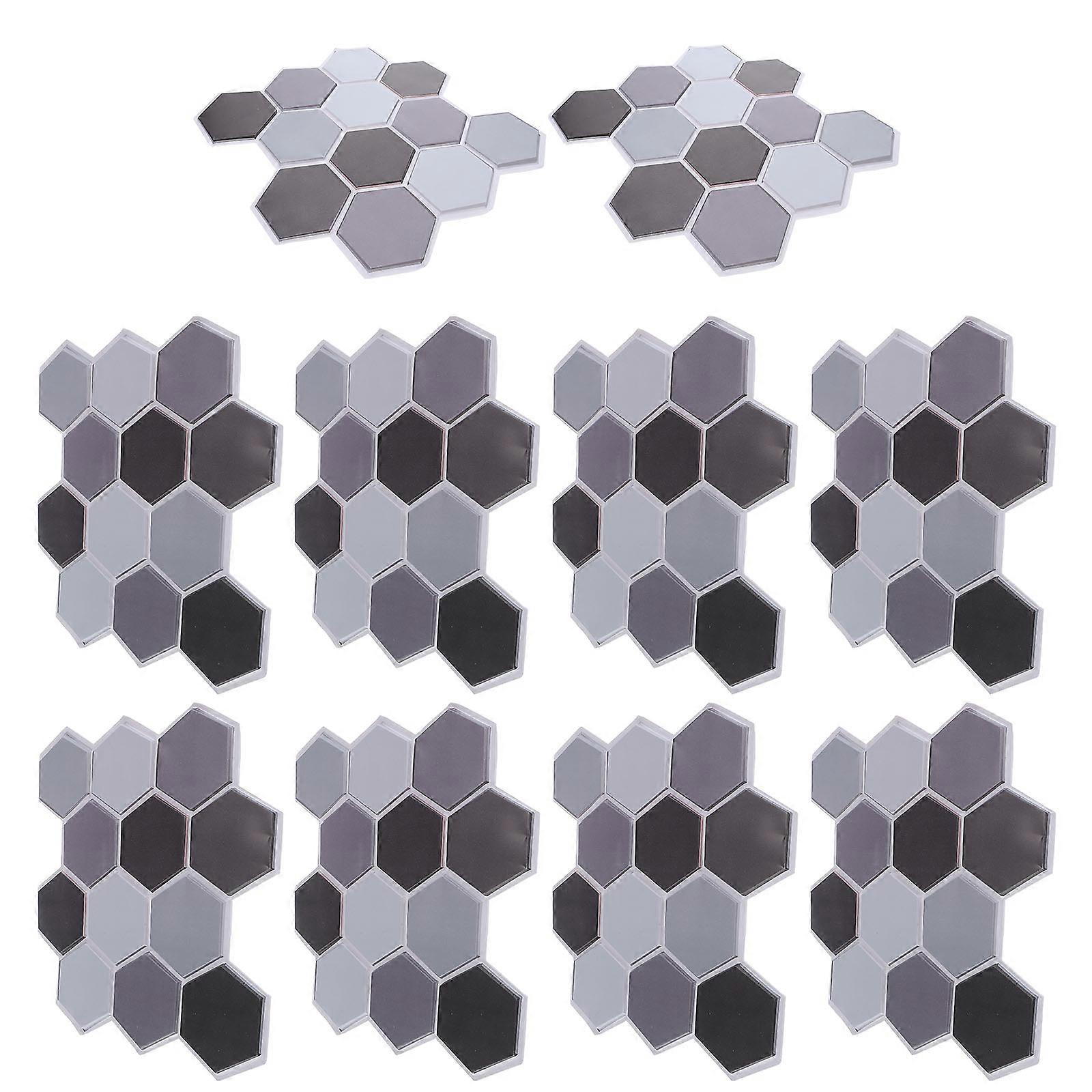 3D Hexagonal Wall Sticker Honeycomb Pattern for Decor 10Pcs Self-Adhesive PVC