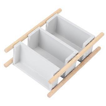 Miniatureopbevaringsstativ til små huse til dekoration, 2 stk. grå