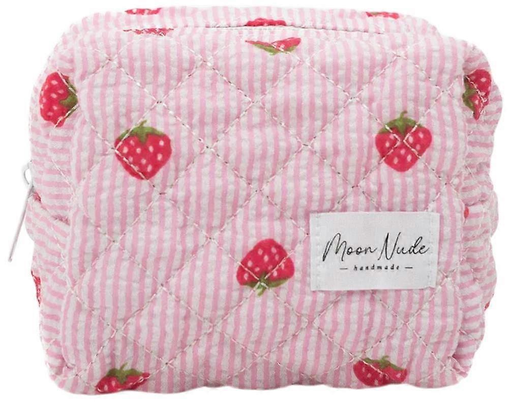 Moon Nude Strawberry Mini Makeup Bag - Pink/Red
