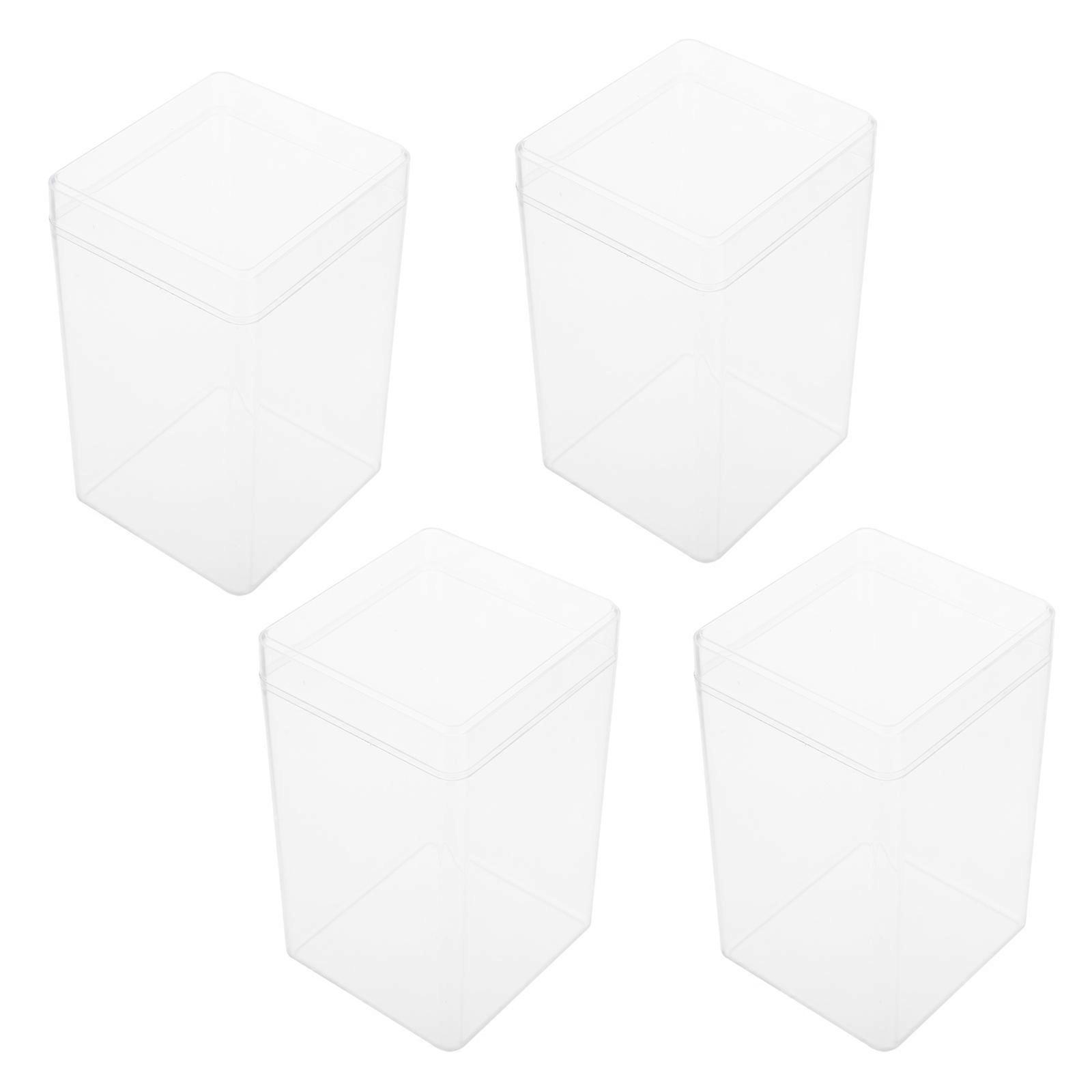 Acrylic Display Box Transparent Storage Case for Display 4Pcs Set