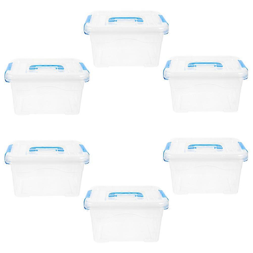 Plastic Storage Boxes 6Pcs for Storage Use with Lids and Handles