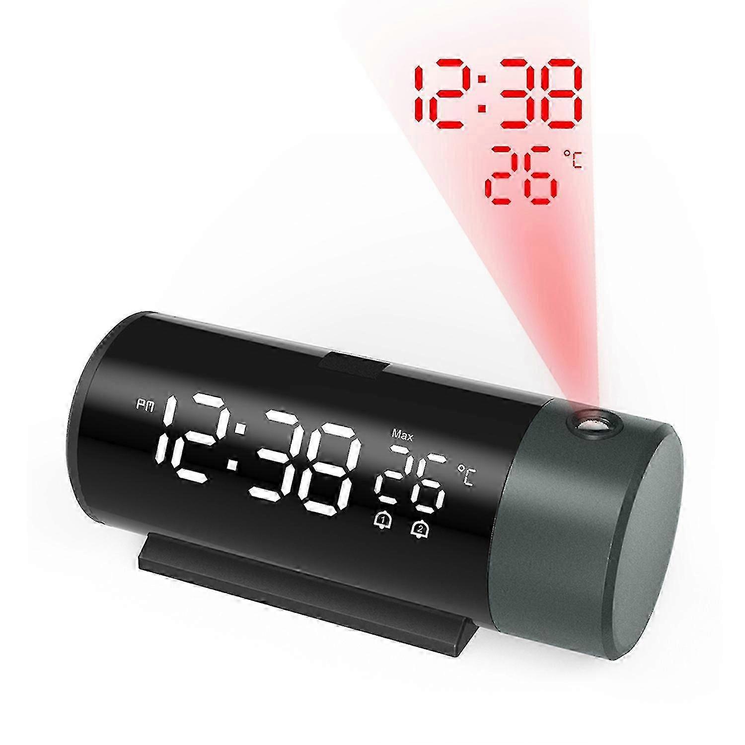 Projection Alarm Clock with Rotatable Projector LED Display