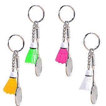 Alloy Keychain Badminton Shaped Ornament Assorted Color Family Members 4Pack