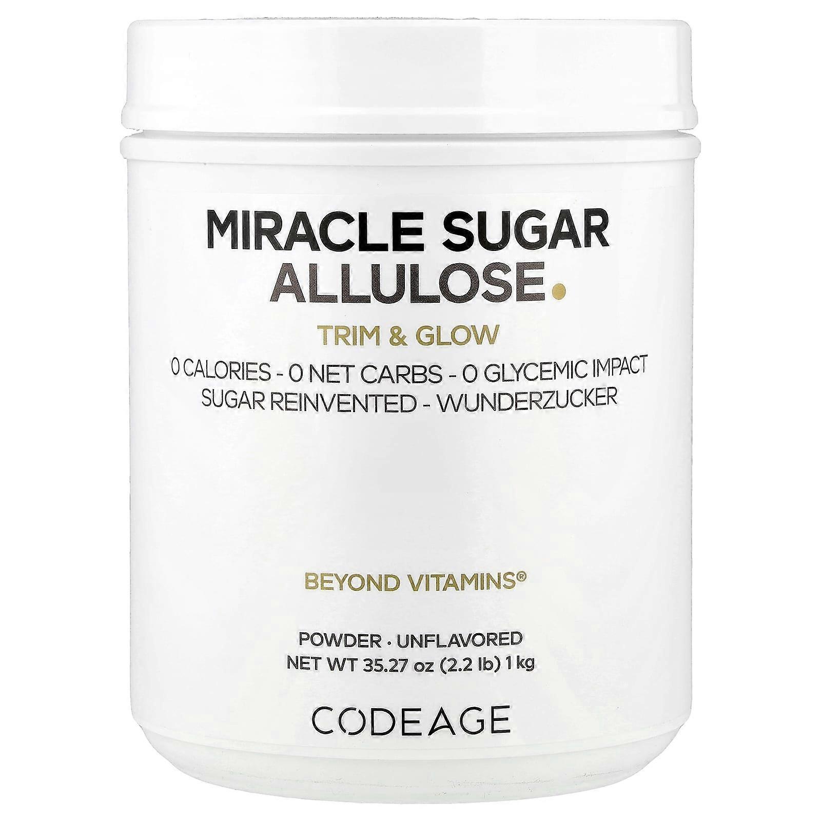 Codeage, poudre d'allulose Miracle Sugar, sans saveur, 1 kg