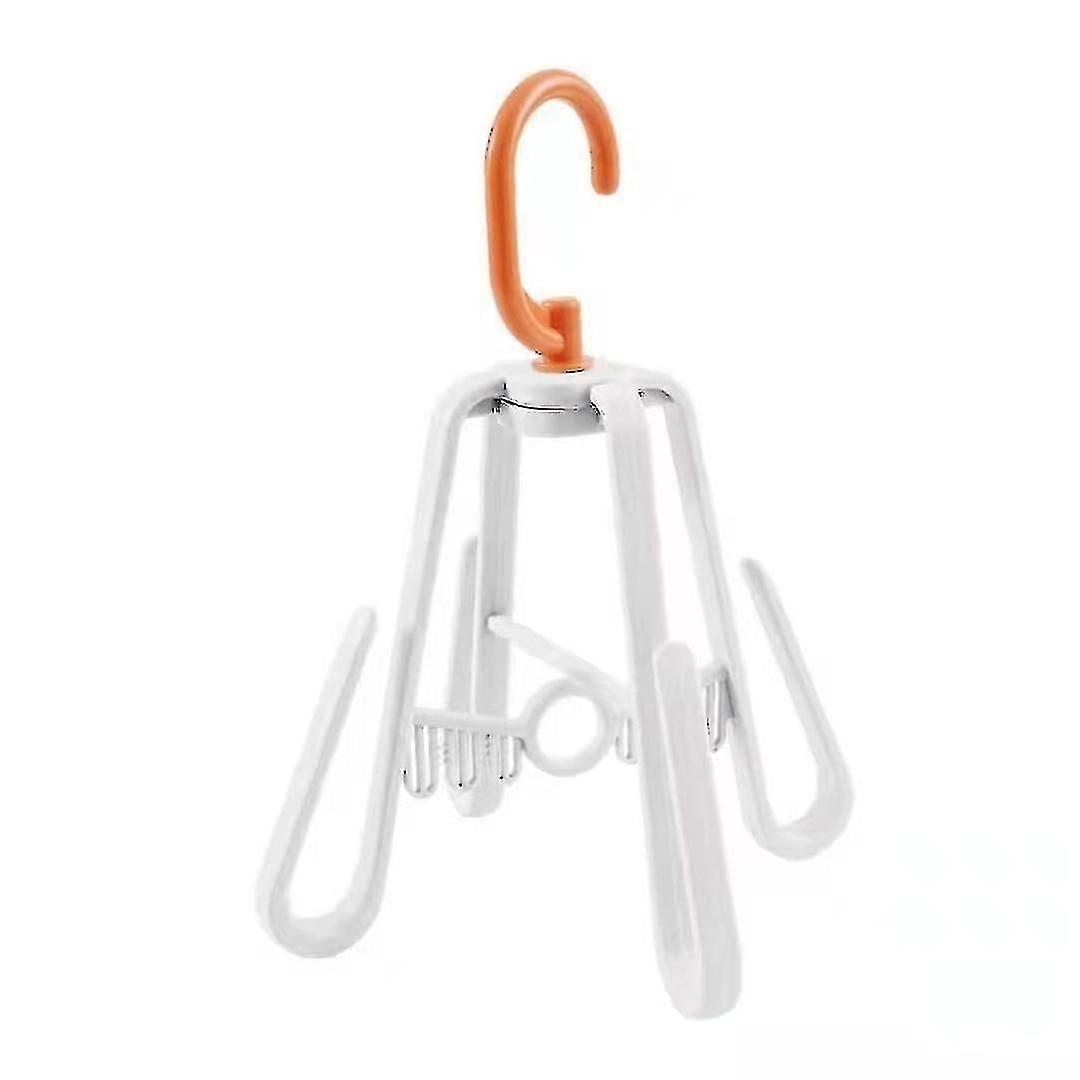 White Foldable Rotating Sun Drying Rack with Double Windproof Function