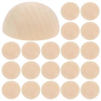20pcs unfertige halbe Holzkugeln Mini-Halbkugel-Halbbastelkugeln für DIY-Projekte Kinder Kunst- und Bastelbedarf (hellgelb 40mm)