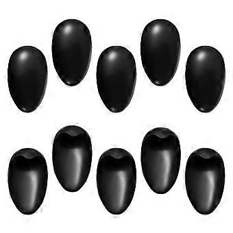 Lurrose 10 Pairs Professional Plastic Waterproof Ear Cover Protector Earmuff Ear Caps for Hair Dye Coloring (Black)