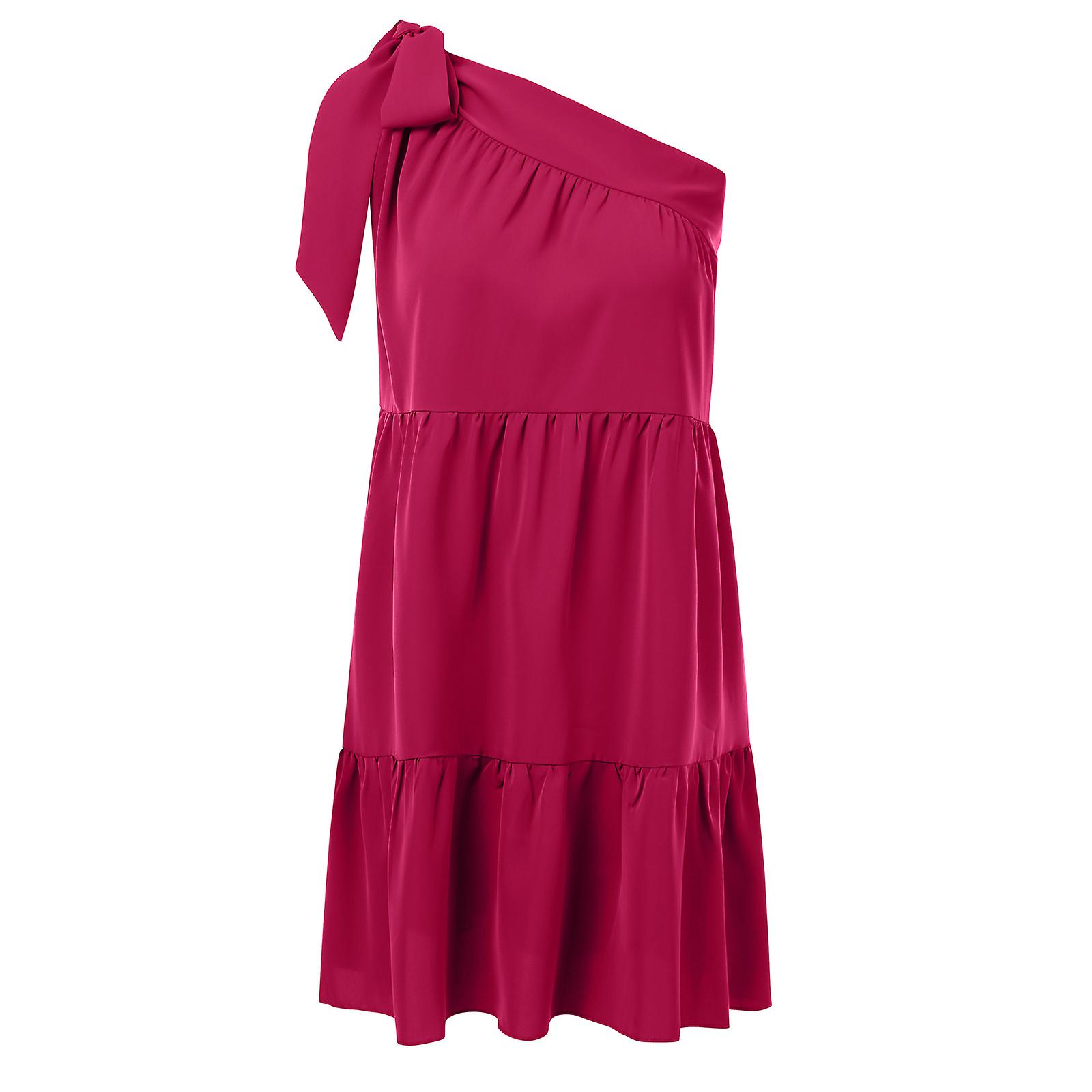 2022 Sommer New Chiffon Rock Solid Color Rüschen Kleid