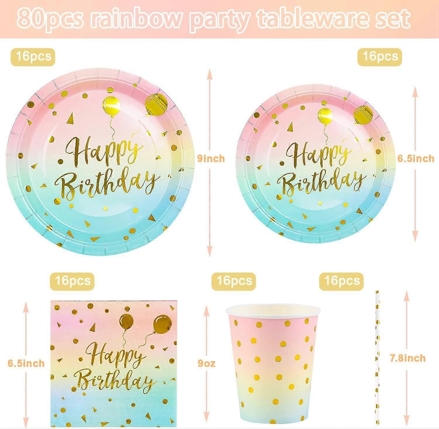 Pastel Party Tableware Set for 24 Guests