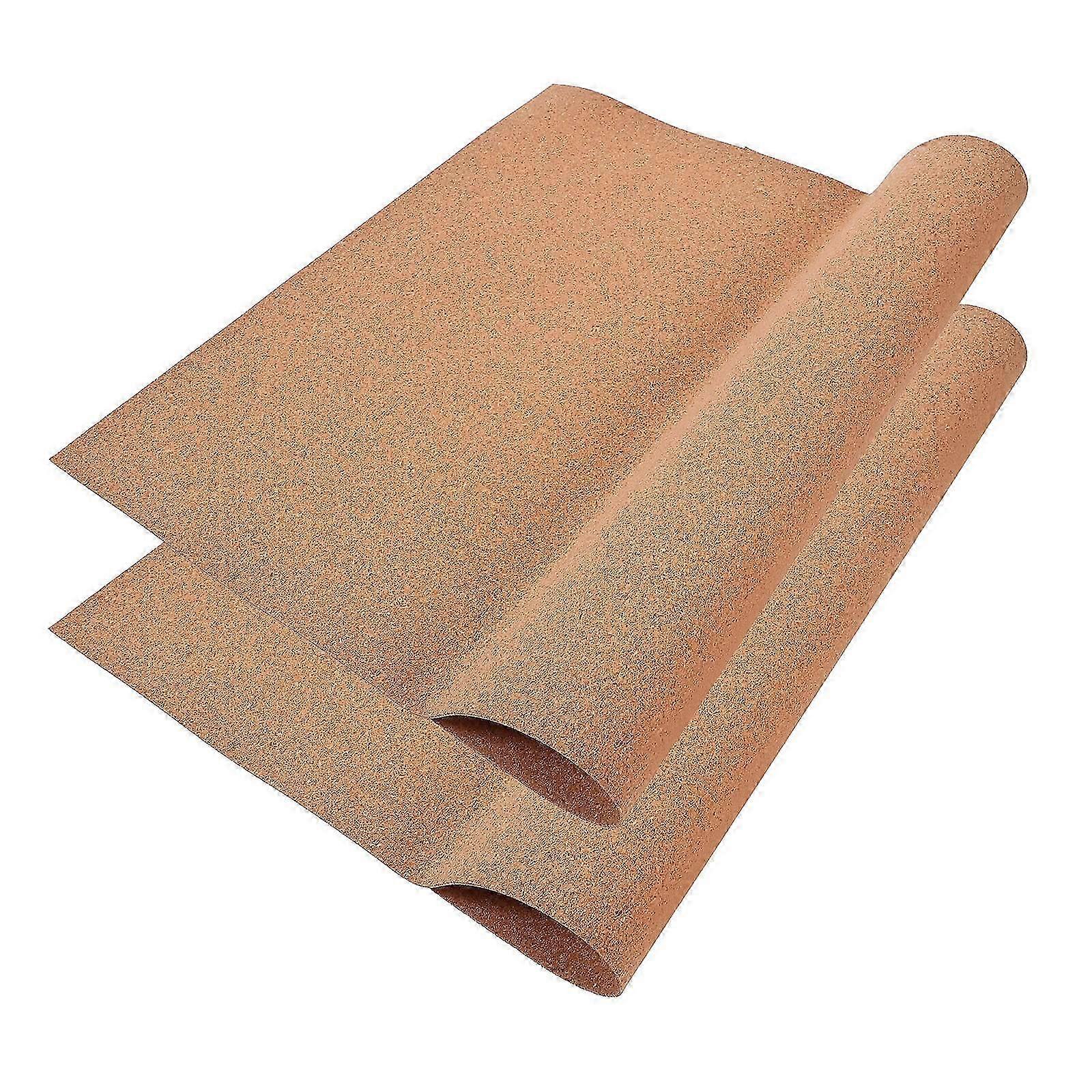 Cork Shelf Liner Sheets for Kitchen Cabinets, Noise Reduction, High Density, Protect Delicate Items, Rectangular, 2 Pack