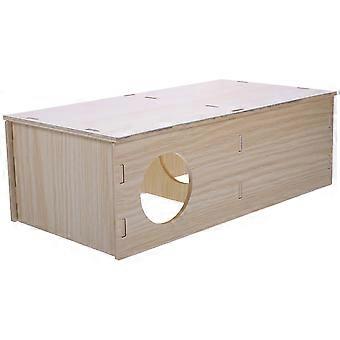 Beige Wooden Guinea Pig Hideout House for Pet Fun and Relaxation