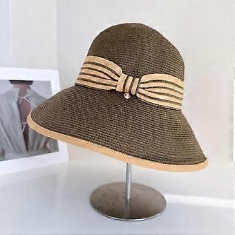 Strohhüte mit breiter Krempe, flache Sonnenhüte, gestreifte Fedora-Hüte mit Schleife, Damen-Derbyhüte, Hüte für Bühnenauftritte und Strandpartys