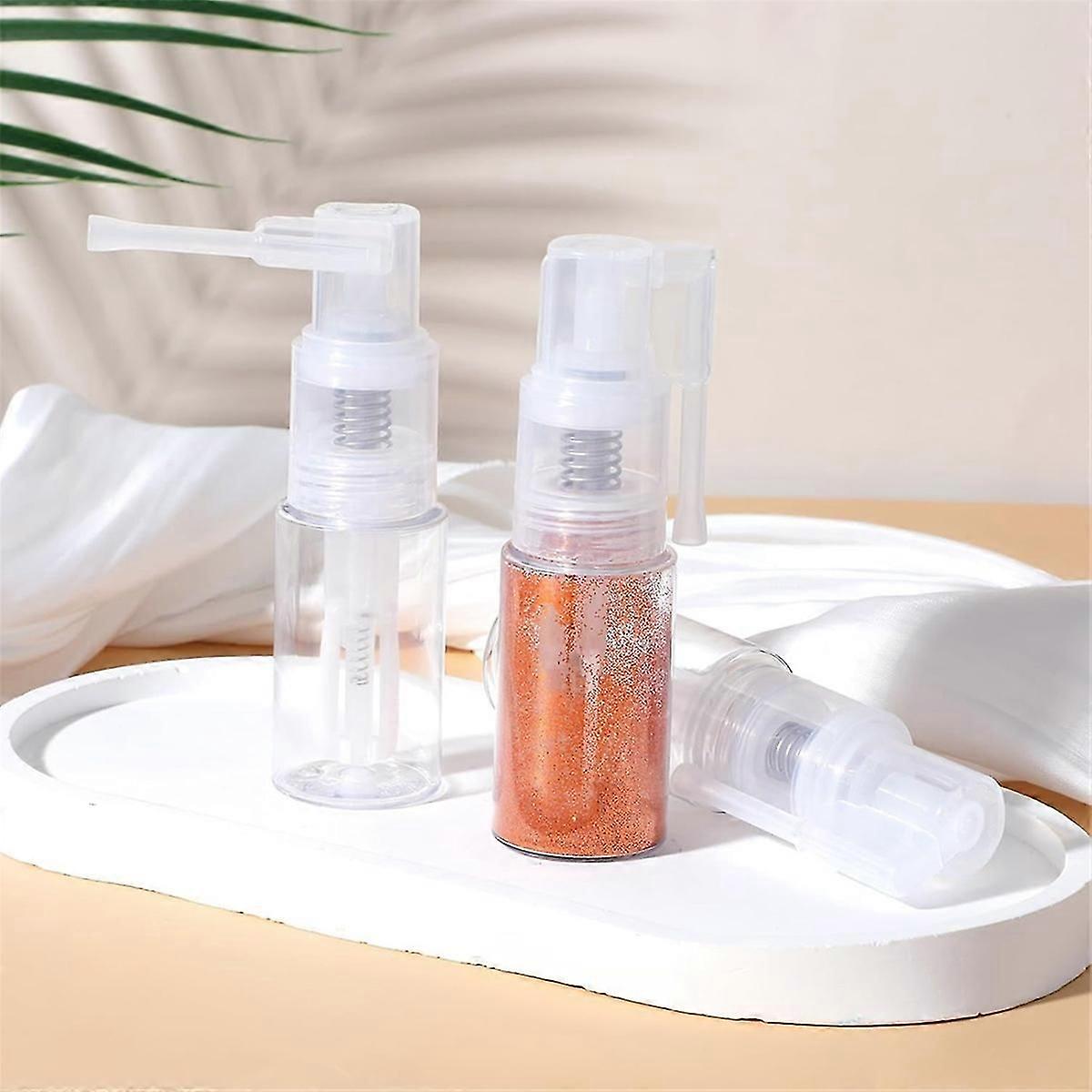 3 Pack 35ml Transparent Glitter Spray Bottles, Spiral Nozzle Refillable Plastic Duster for Crafts, Makeup, Baking and DIY Projects