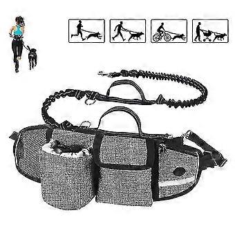 Hands Free Dog Leash, Dog Walking Bag,durable Reflective Jogging Leash With 2 Handles And Elastic Bands, Dog Walking Tool, Travel, Running, Walking An