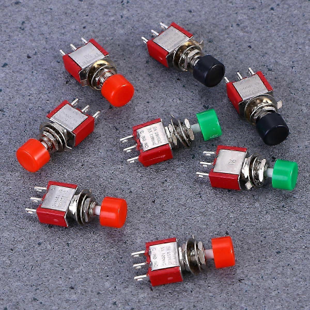 Self Reset Push Button Switch for Charging Metal 8Pcs Assorted Color