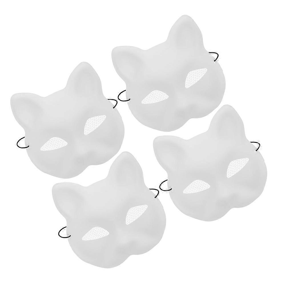 Plastic Cat Mask Blank for DIY Creative Projects 4Pcs Set
