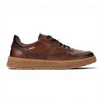 Pikolinos Salinas Men's Brown Leather Sports Sneaker Trainers Comfort Lace-Up Casual Shoes