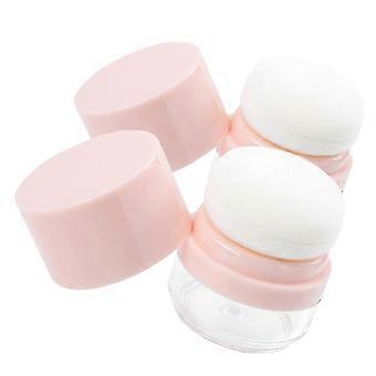 Contenedores de polvos sueltos, borlas y contenedores para uso cosmético, 6 piezas