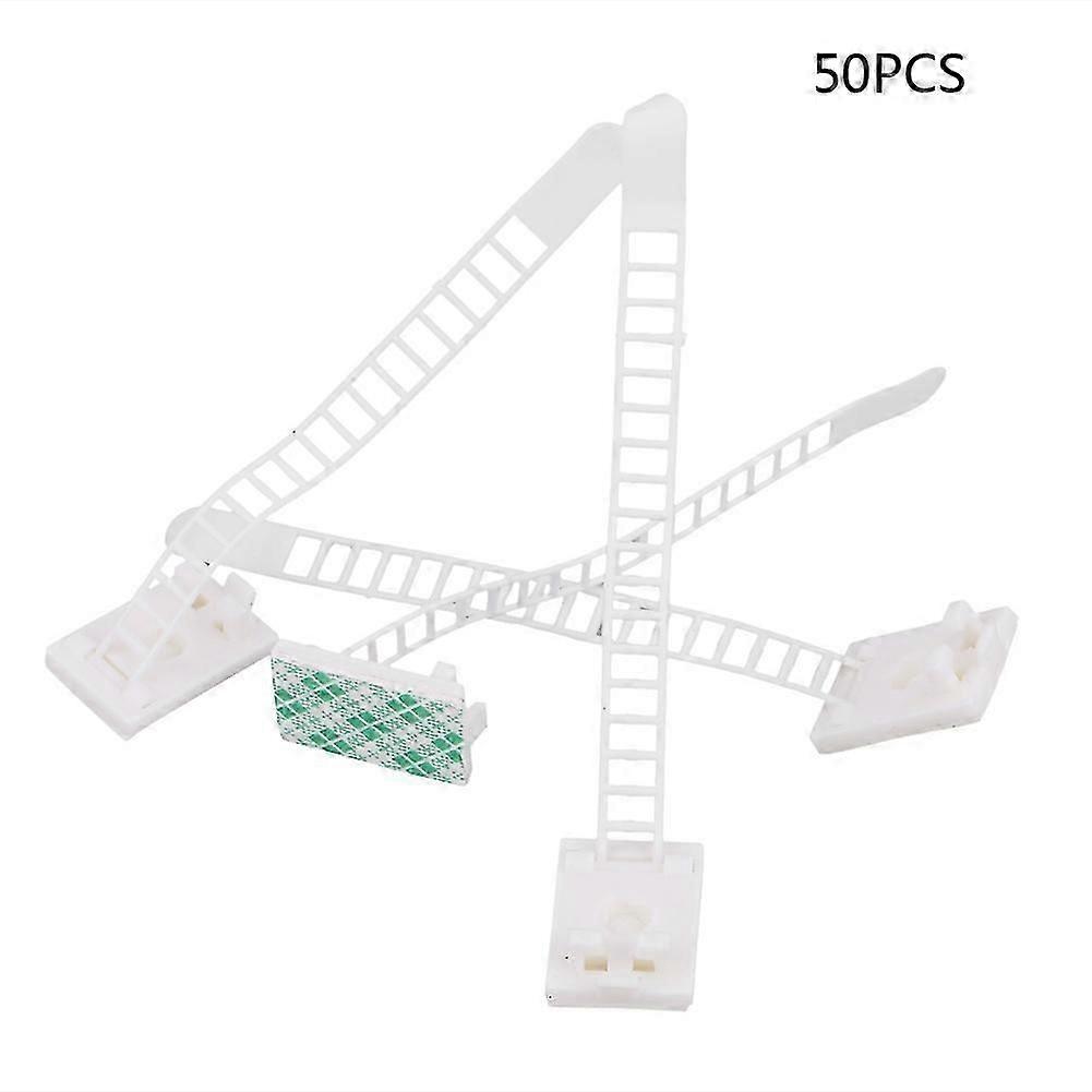 Self Adhesive Cable Clips 50pcs White Car Wire Organizer