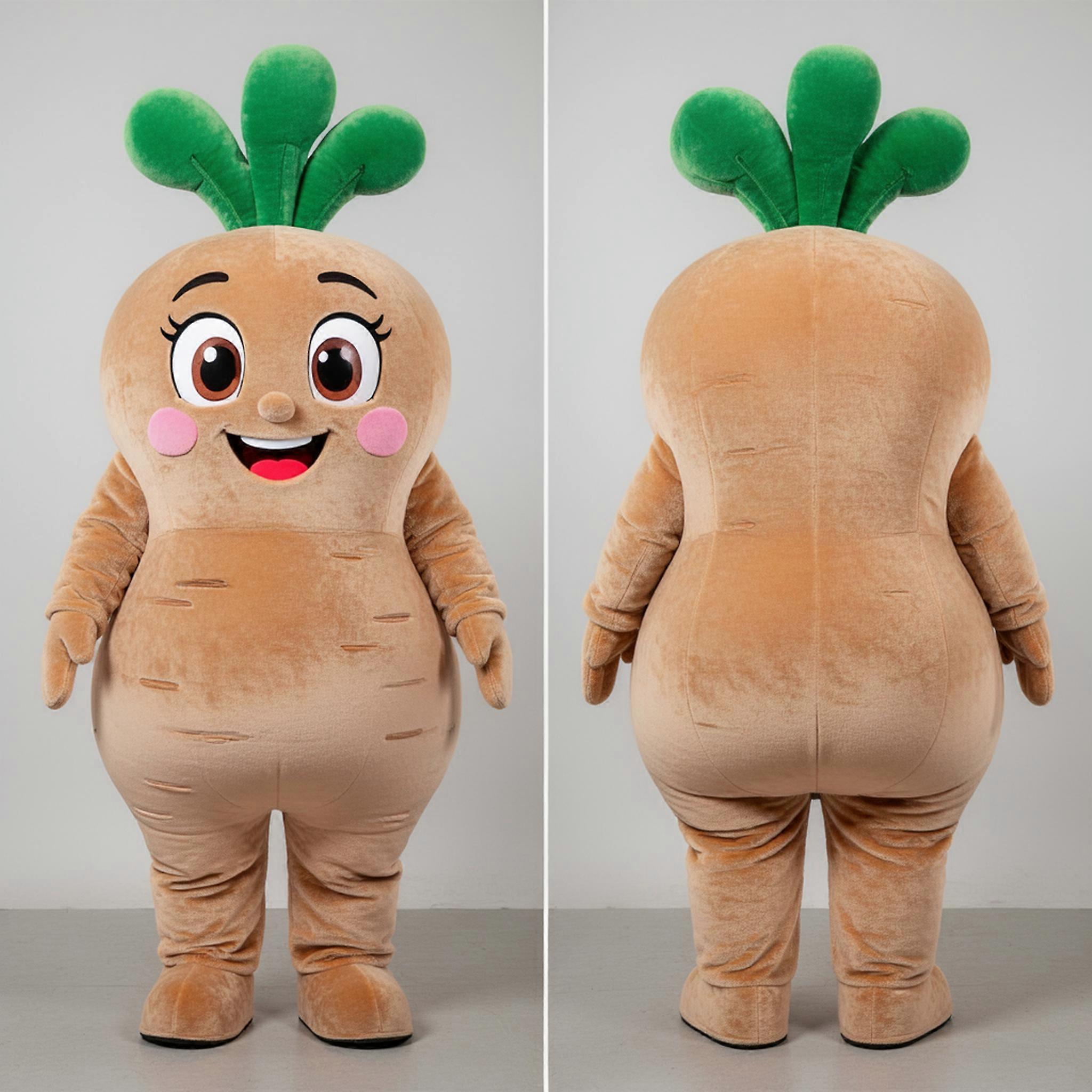 MASTICOT Tan Rounded Radish Mascot
