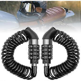 2 stuks Fietshelm Slot 150cm, 4-cijferig Wachtwoord Kabel Fietsslot, Combinatie Veiligheidsslot, Draagbaar Anti Diefstal Fietsslot Helm Wachtwoord Slot voor S