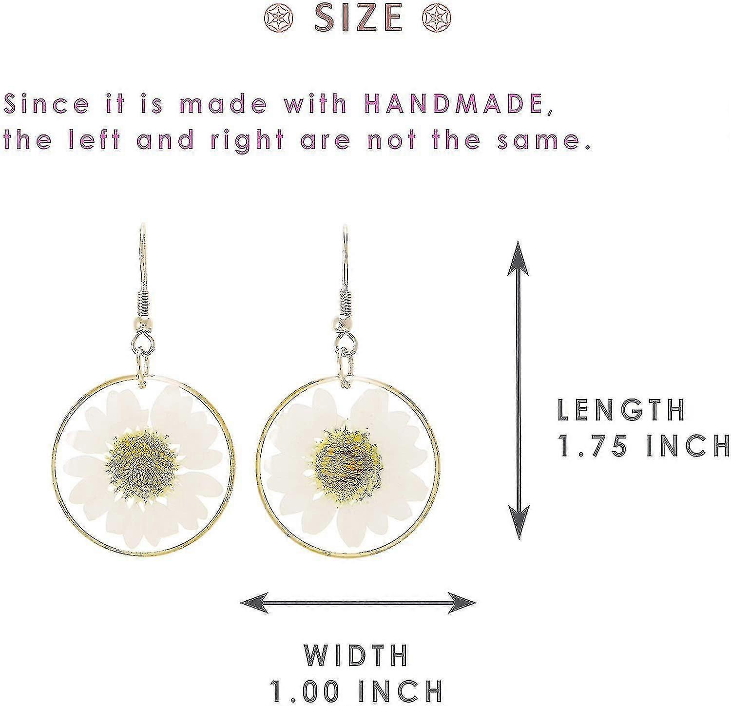Pressed Flower Circle Drop Earrings x