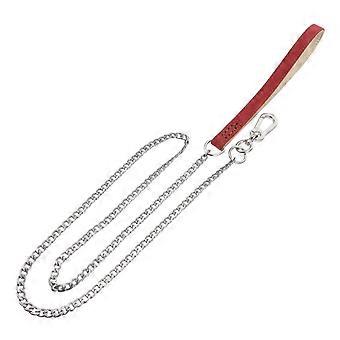 Stainless Steel Pet Chain Dog Leash with Handle for Heavy Duty Use