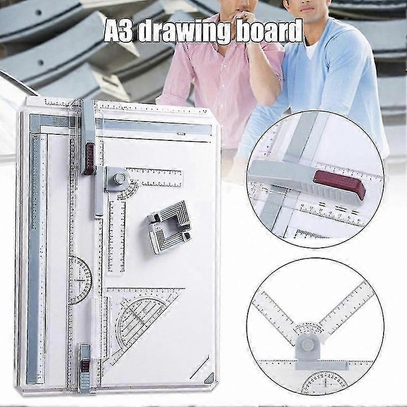 Multi-Function A3 Drafting Table with Parallel Ruler and Angle Measurement for Architects and Engineers