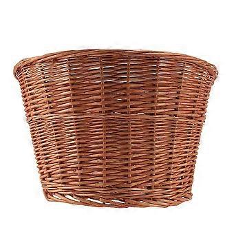 Retro Handmade Wicker Bicycle Front Basket, with Leather Straps