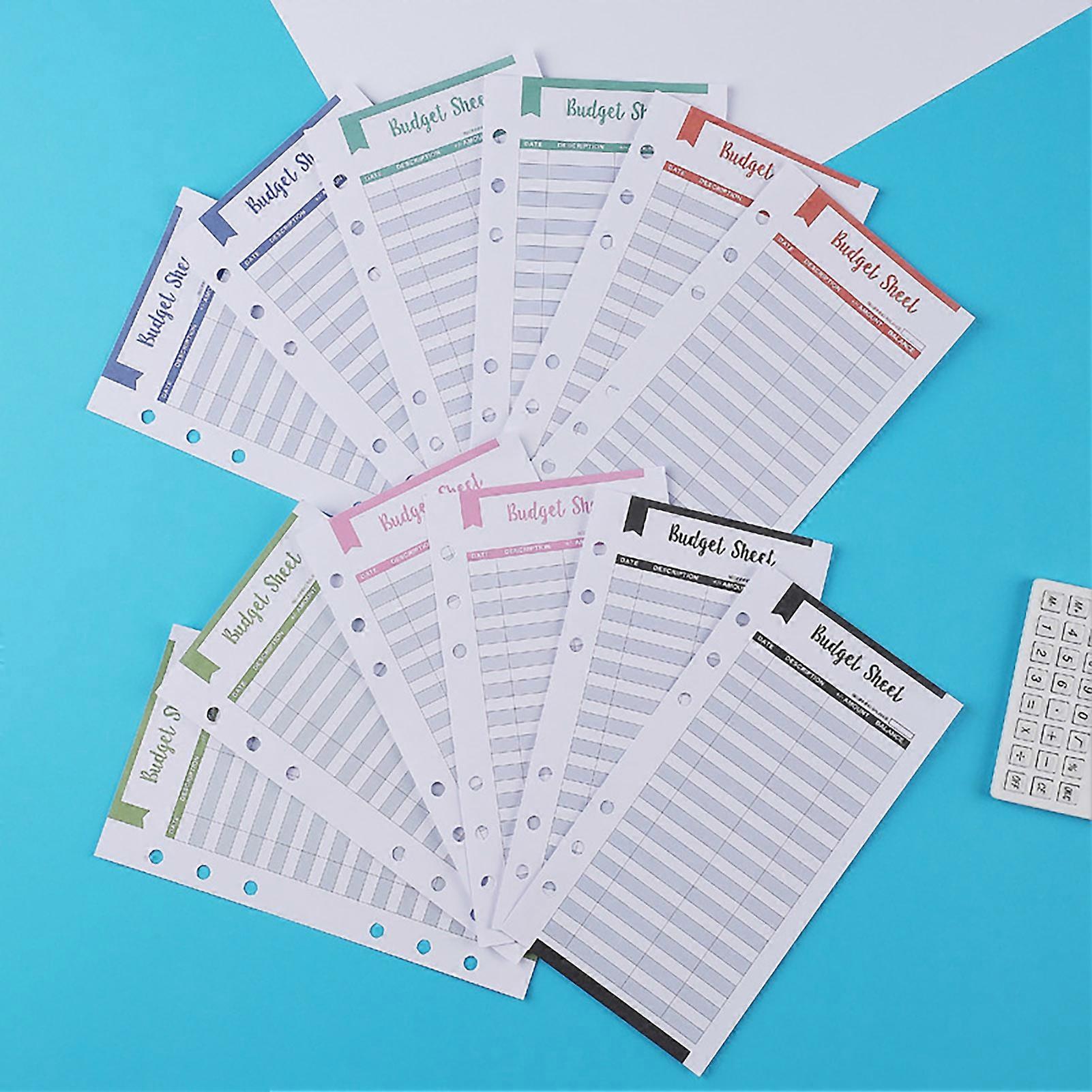 12 Pack Budget Inserts with Multi Color for Cash Envelope System