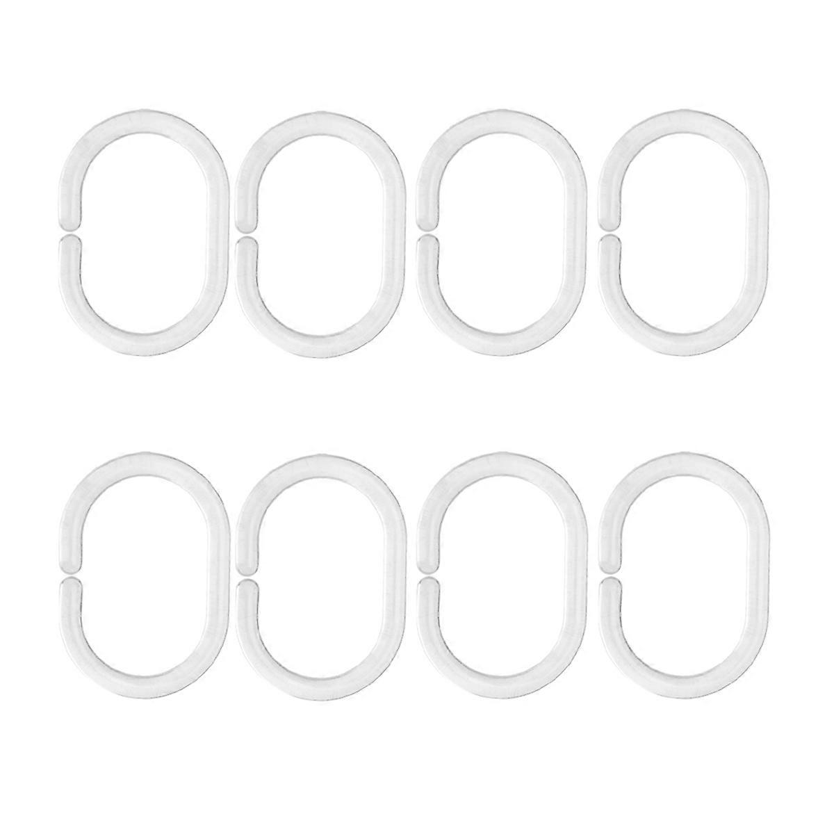Shower Curtain Rings Plastic Hooks for 108Pcs Bath Drape Loop Shape