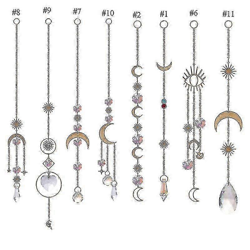 Faceted Crystal Star Moon Chime