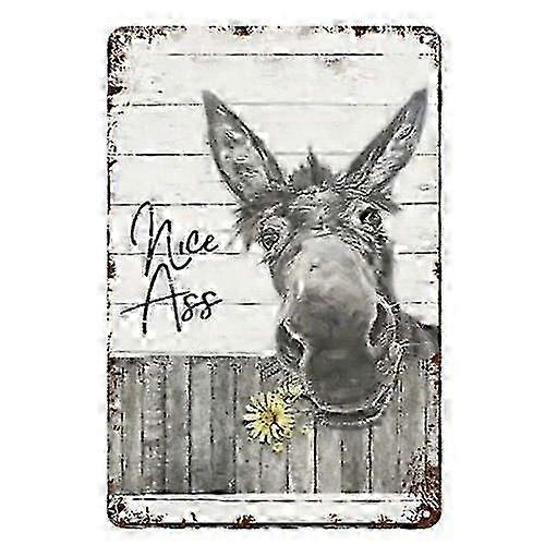 Vintage Donkey Tin Sign Rustic Charm
