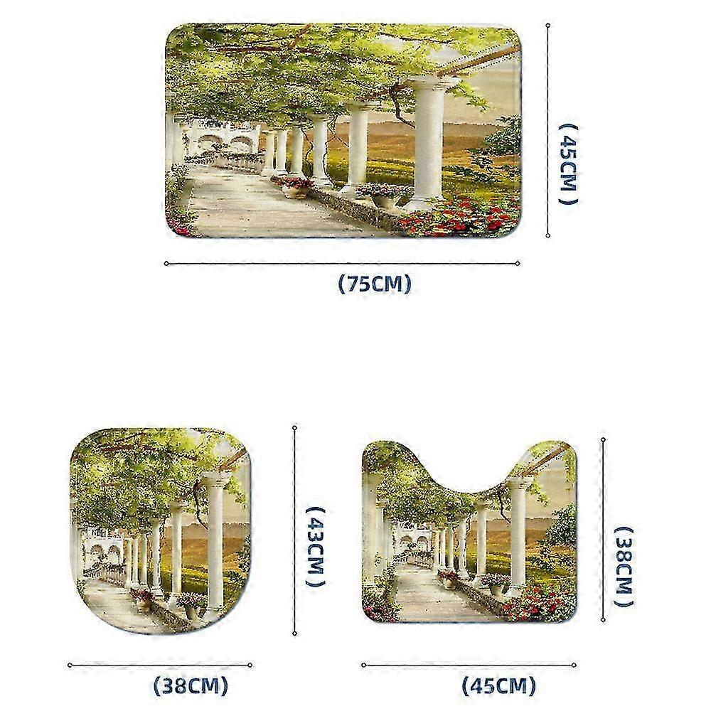 Shower Curtain + Bath Mat Set (A)