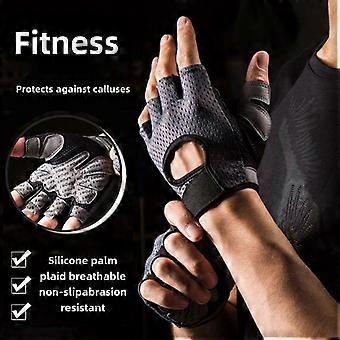 Breathable Mesh Half-Finger Fitness Gloves for Men & Women - Non-Slip, Anti-Callous, Ideal for Gym, Yoga, Cycling, and Sports