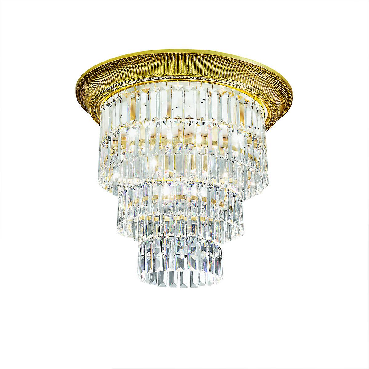 Milord Crystal Ceiling Light 4 Light 24 Carat Gold