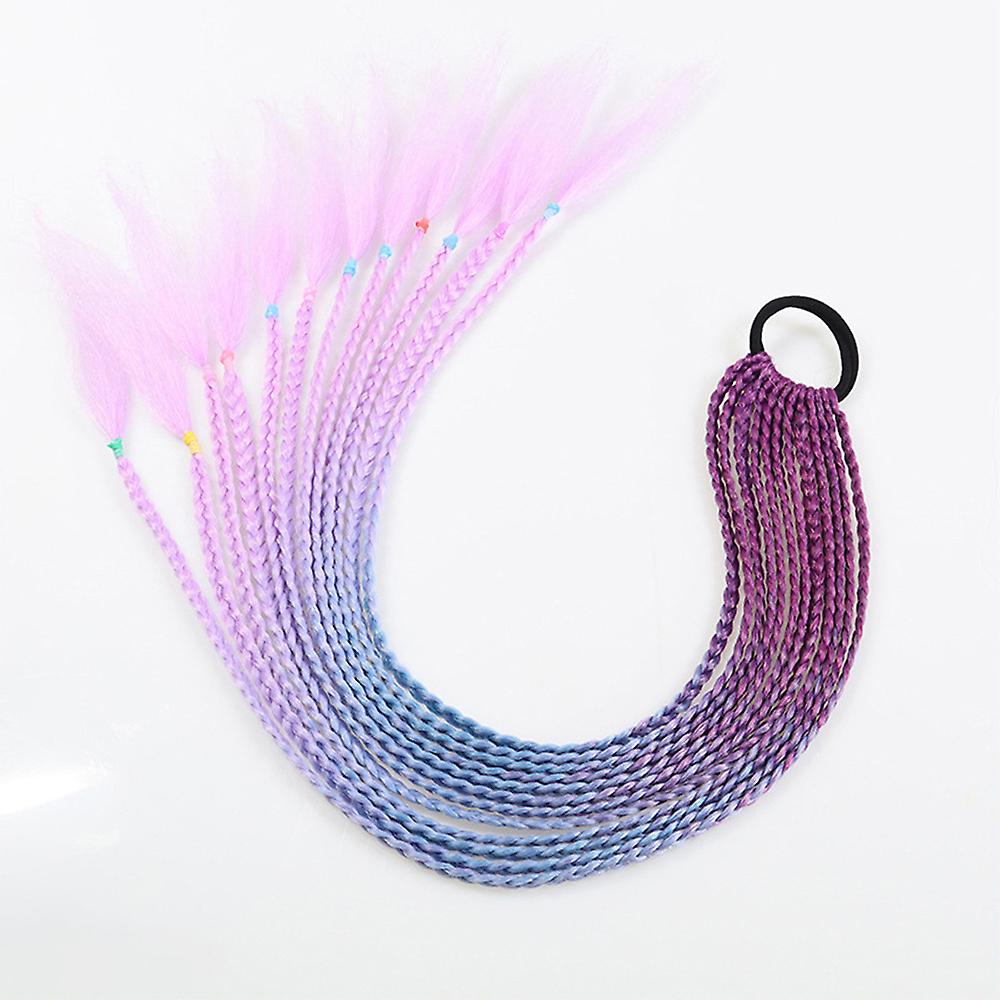 Donne Ragazze Ponytail Etnico Stile Capelli Parrucca Gradiente Colorato Parrucche Intrecciate Estensione dei Capelli