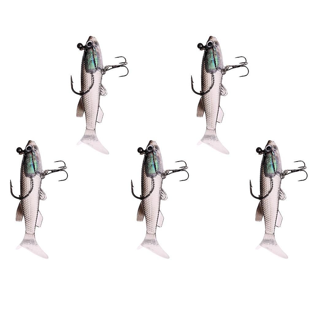 5st Minnow Fiskedrag Basbete Vevbait Krokar Tackla beten 8cm Färg A
